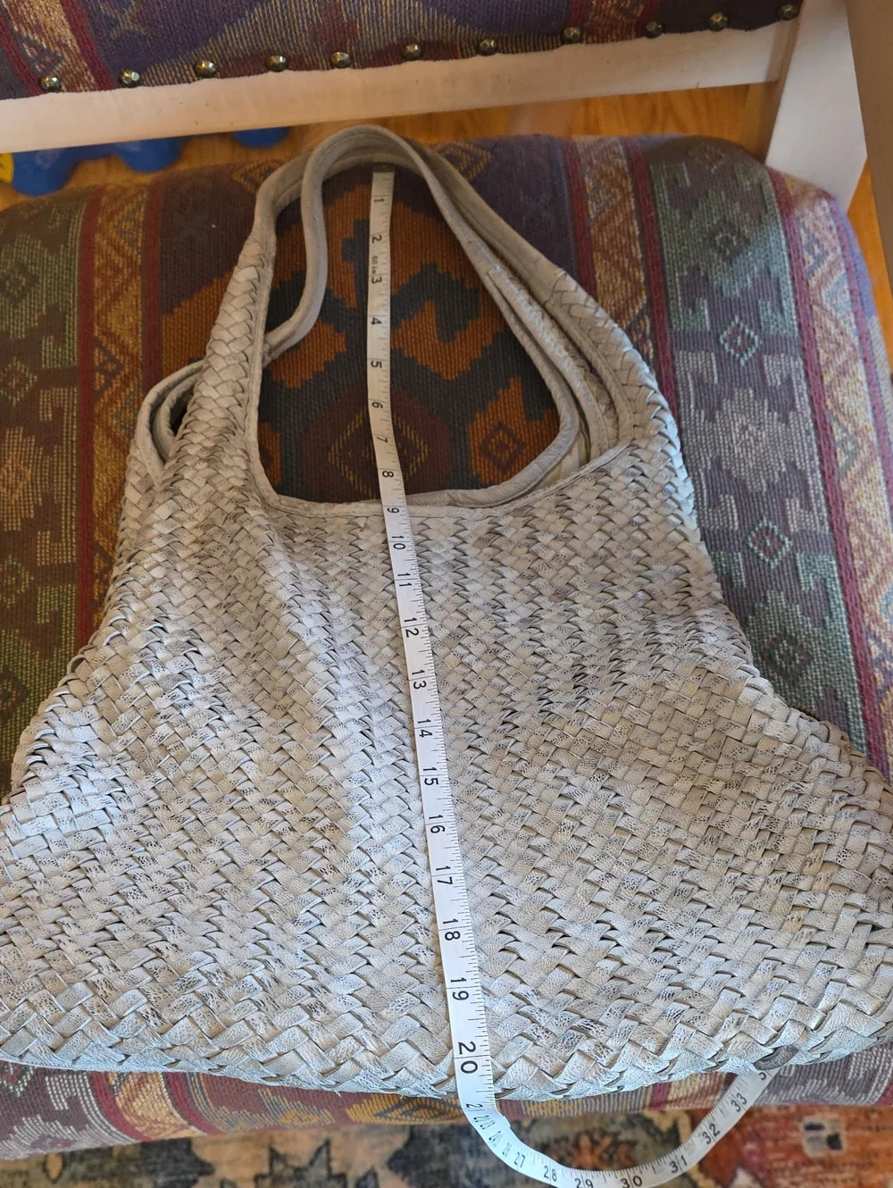 Vintage Boutique of Leathers Canada Distressed Woven Leather Hobo Bag
